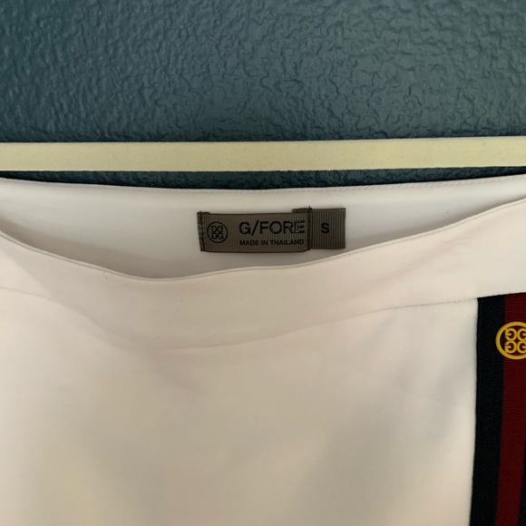 G/FORE White Mini Skirt with Black and Red Trim - Picture 3 of 8
